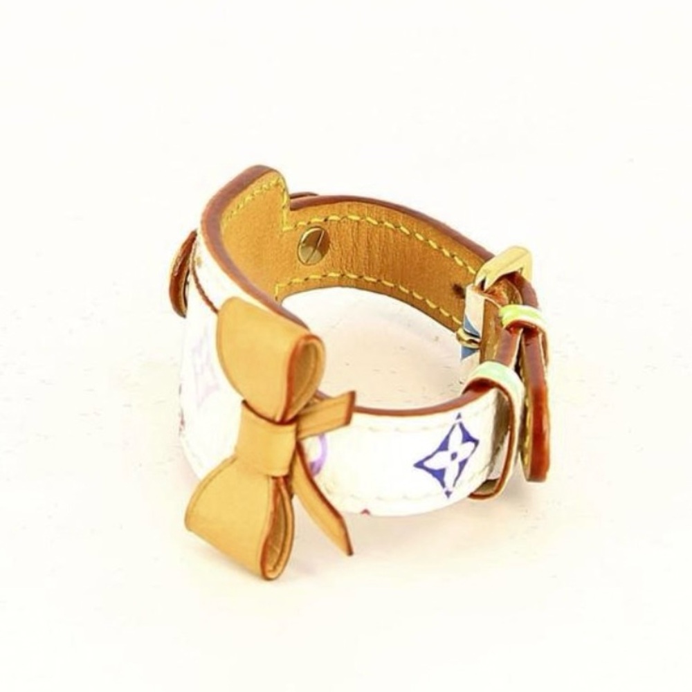 Louis Vuitton White Murakami Monogram ID Bracelet with Gold Hardware - Picture 6 of 11